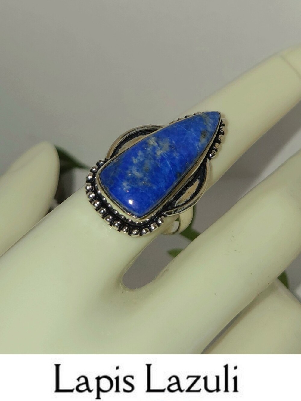 Gorgeous Lapis Lazuli Gemstone Chunky Handmade Halo Ring
